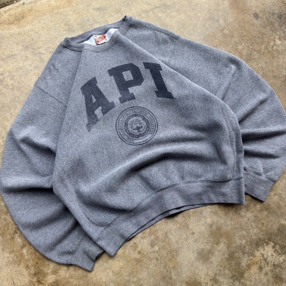 Vintage 90s MV Sport API Alabama Polytechnic College Sweatshirt Grey M (i1)